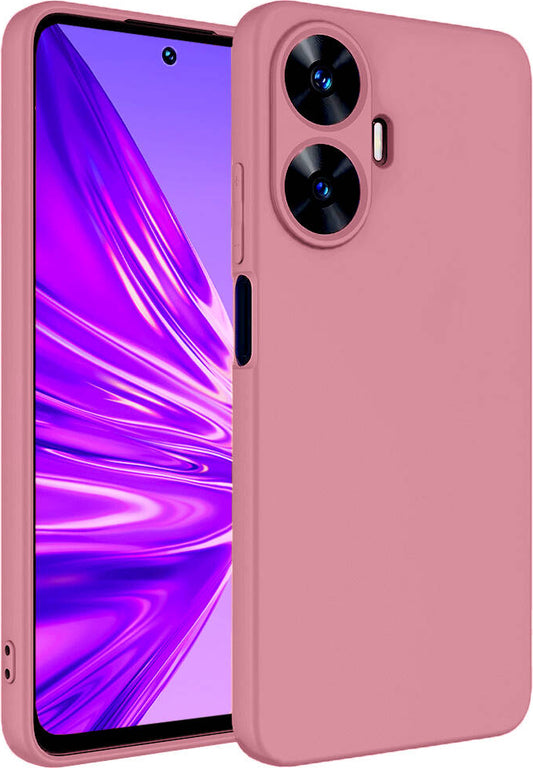 Realme C55 Kılıf Mnc Mara Laaakan Kapak-Pembe