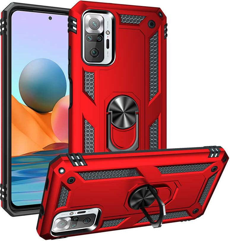 Xiaomi Redmi Note 10 Pro Kılıf Mnc Vega Kapak-Kırmızı