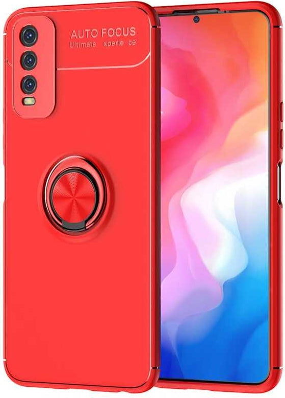 Vivo Y20 Kılıf Mnc Ravel Silikon Kapak-Kırmızı