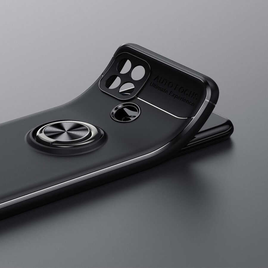 Oppo A15 Kılıf Mnc Ravel Silikon Kapak-Siyah-Mavi
