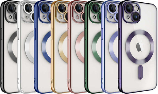 Apple iPhone 13 Kılıf Kamera Korumalı Magsafe Wireless Şarj Özellikli Mnc Demre Kapak-Derin Mor