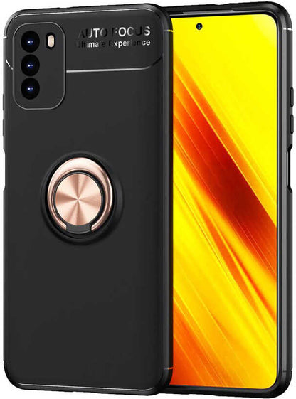 Xiaomi Poco M3 Kılıf Mnc Ravel Silikon Kapak-Siyah-Rose Gold