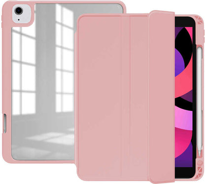iPad Air 11 2025 M3 Kılıf Mnc Nort Arkası Şeffaf Standlı Kılıf - Pembe