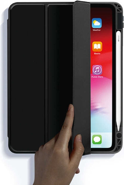 iPad Air 11 2025 M3 Kılıf Mnc Nort Arkası Şeffaf Standlı Kılıf - Pembe