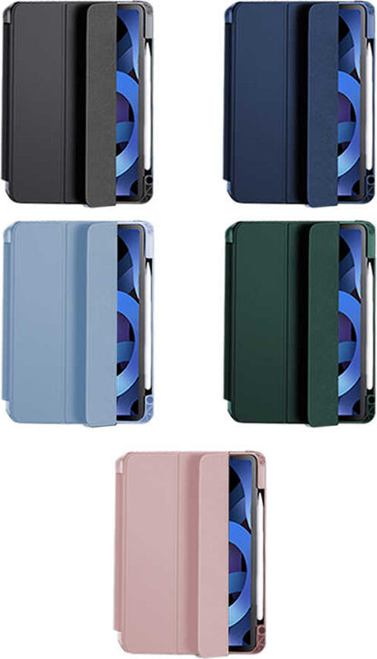 iPad Air 11 2025 M3 Kılıf Mnc Nort Arkası Şeffaf Standlı Kılıf - Pembe