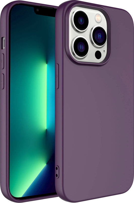 Apple iPhone 14 Pro Max Kılıf Mnc Kamera Korumalı Mara Laaakan Kapak-Koyu Mor