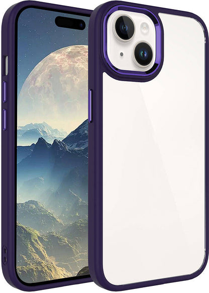 Apple iPhone 15 Plus Kılıf Mnc Krom Kapak-Derin Mor