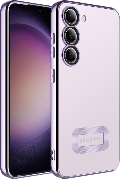 Galaxy S23 Kılıf Kamera Korumalı Logo Gösteren Mnc Omega Kapak-Lila