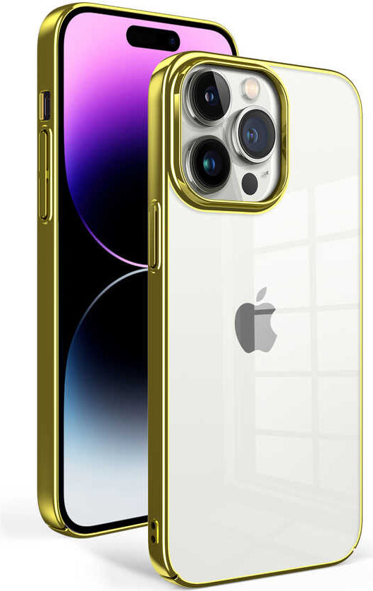 Apple iPhone 14 Pro Max Kılıf Mnc Sun Kapak-Gold