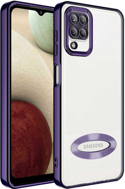 Galaxy M12 Kılıf Kamera Korumalı Logo Gösteren Mnc Omega Kapak-Derin Mor