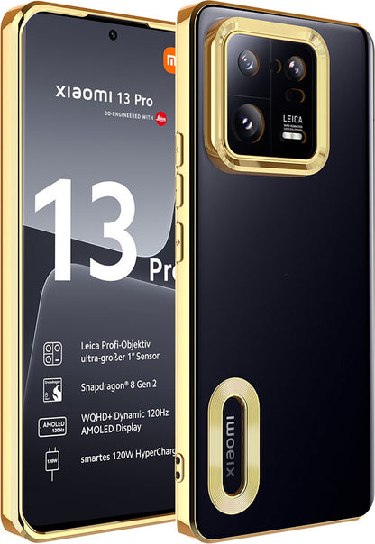 Xiaomi Mi 13 Pro Kılıf Kamera Korumalı Logo Gösteren Mnc Omega Kapak-Gold