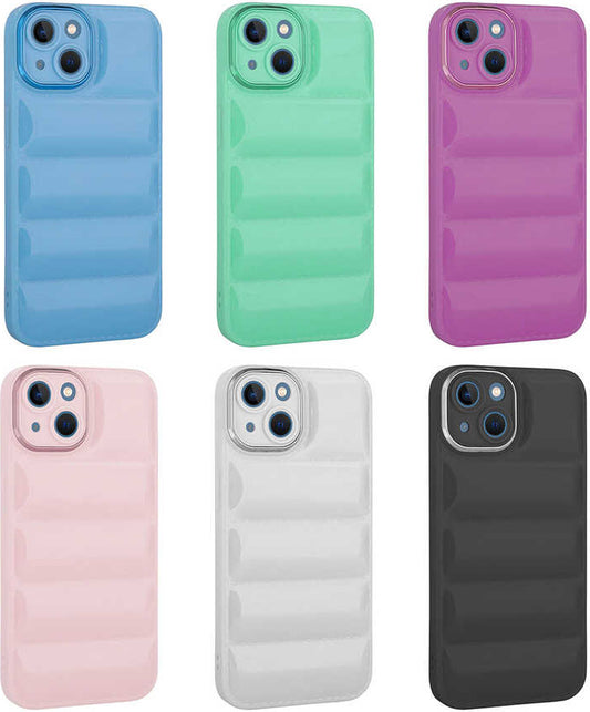 Apple iPhone 14 Kılıf Kamera Korumalı Parlak Airbag'li Mnc Galya Kapak-Su Yeşil
