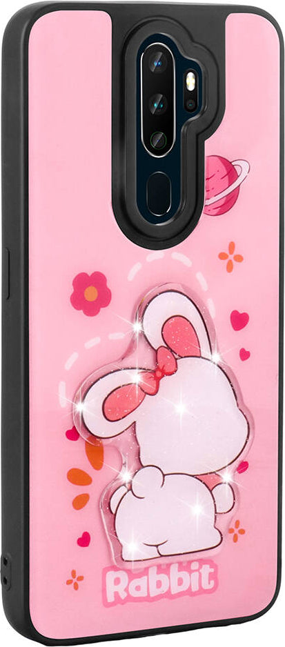 Oppo A9 2020 Kılıf Parlayan Kabartmalı Ikonik Figürlü Mnc Amas Silikon Kapak-Mor