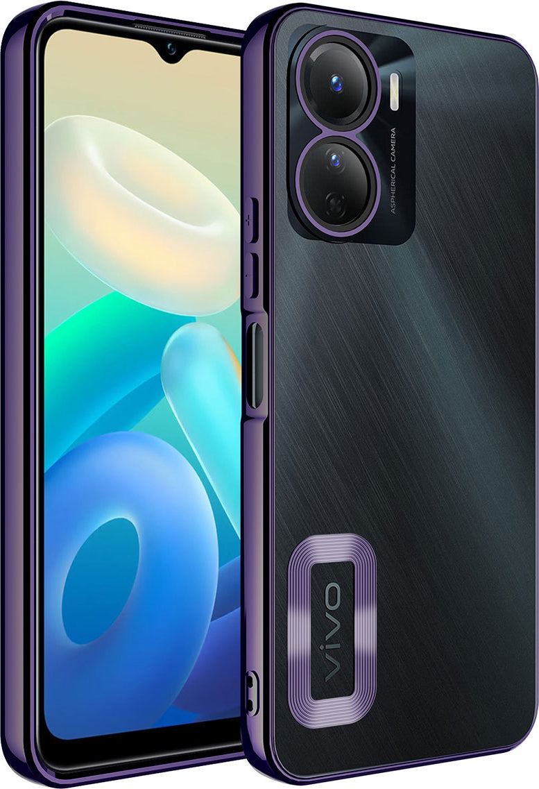 Vivo Y16 Kılıf Kamera Korumalı Logo Gösteren Mnc Omega Kapak-Derin Mor