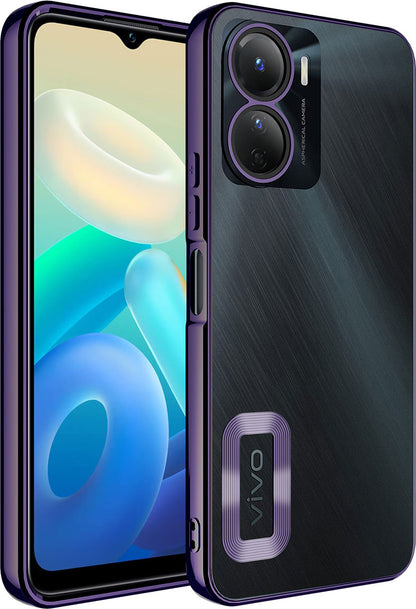 Vivo Y16 Kılıf Kamera Korumalı Logo Gösteren Mnc Omega Kapak-Derin Mor