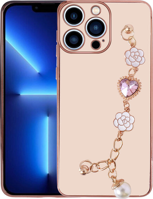 Apple iPhone 14 Pro Kılıf El Tutamaçlı Kamera Korumalı Mnc Taka Silikon Kapak-Pembe
