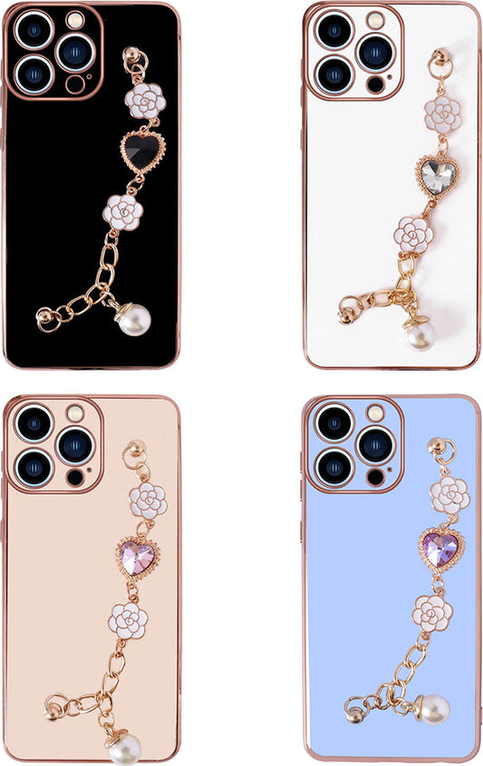 Apple iPhone 14 Pro Kılıf El Tutamaçlı Kamera Korumalı Mnc Taka Silikon Kapak-Pembe