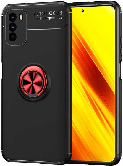 Xiaomi Poco M3 Kılıf Mnc Ravel Silikon Kapak-Siyah-Kırmızı