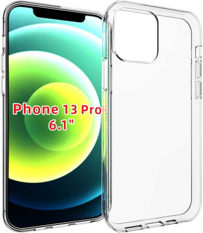 iPhone 13 Pro Kılıf Mnc Süper Silikon Kapak-Renksiz