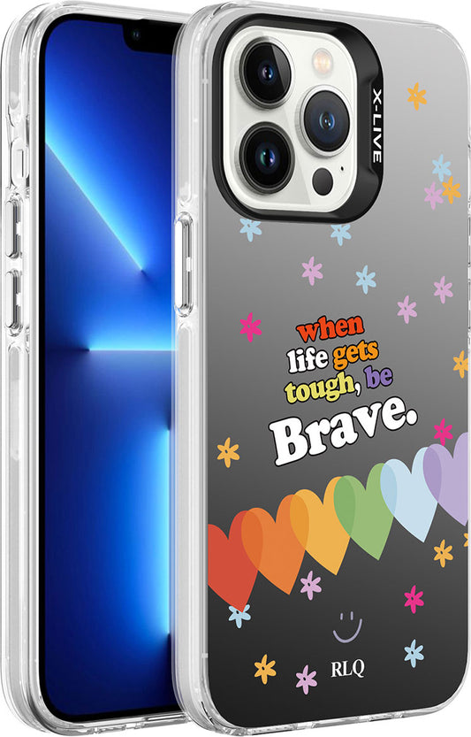 Apple iPhone 13 Pro Max Kılıf Desenli Mnc Silver Sert Kapak-Kalp