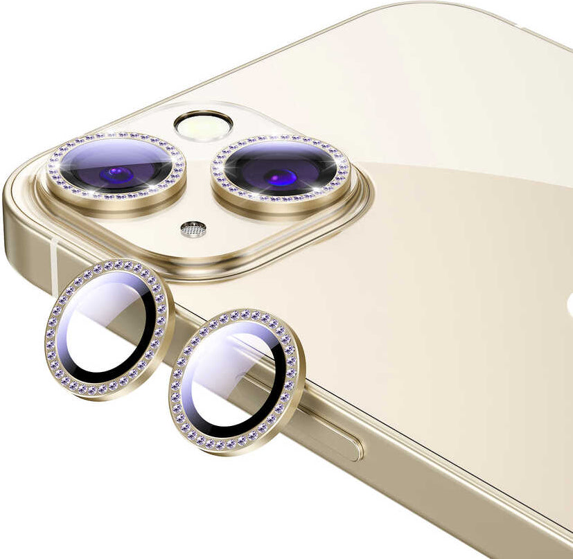 iPhone 13 Uyumlu Mnc Cl-06 Kamera Lens Koruyucu-Gold
