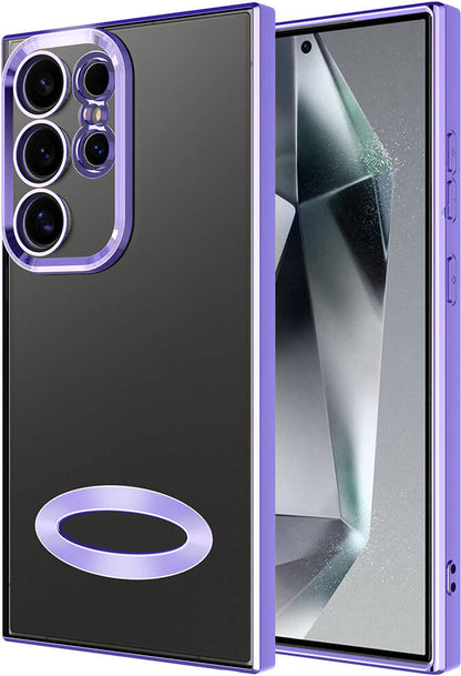 Galaxy S24 Ultra Kılıf Kamera Korumalı Logo Gösteren Mnc Omega Kapak-Lila