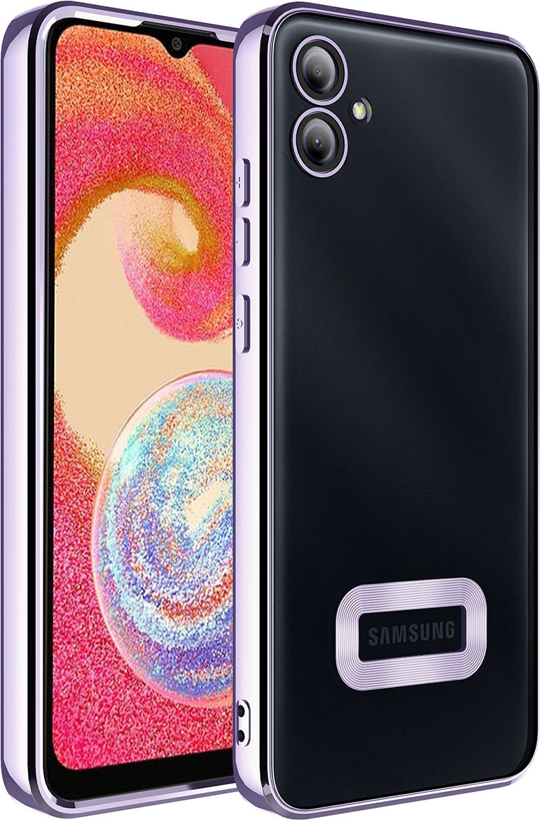 Galaxy A04E Kılıf Kamera Korumalı Logo Gösteren Mnc Omega Kapak-Lila