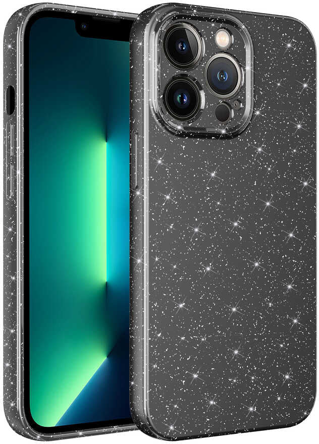 Apple iPhone 12 Pro Kılıf Kamera Korumalı Simli Lüks Mnc Koton Kapak-Gri