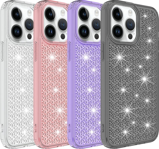 Apple iPhone 14 Pro Kılıf Airbagli Parlak Tasarımlı Mnc Snow Kapak-Renksiz