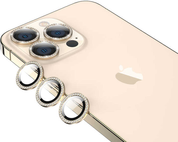 iPhone 13 Pro Max Uyumlu Mnc Cl-06 Kamera Lens Koruyucu-Gold