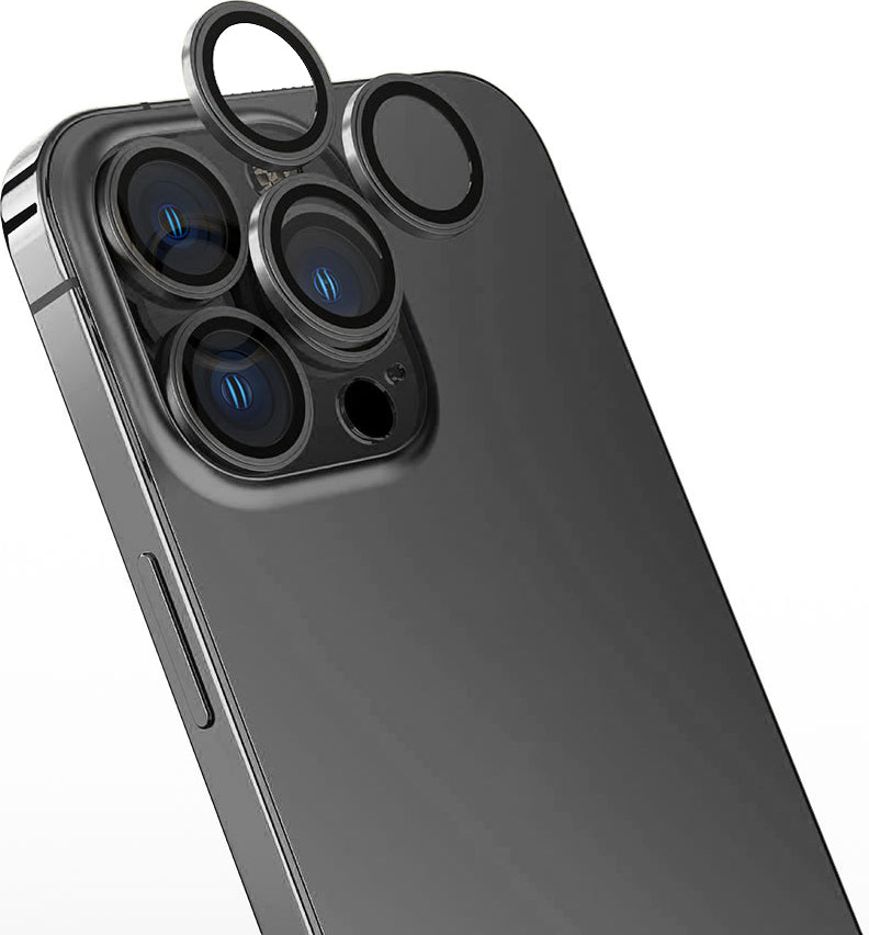 iPhone 15 Pro Uyumlu Mnc Cl-13 Kamera Lens Koruyucu-Koyu Gri