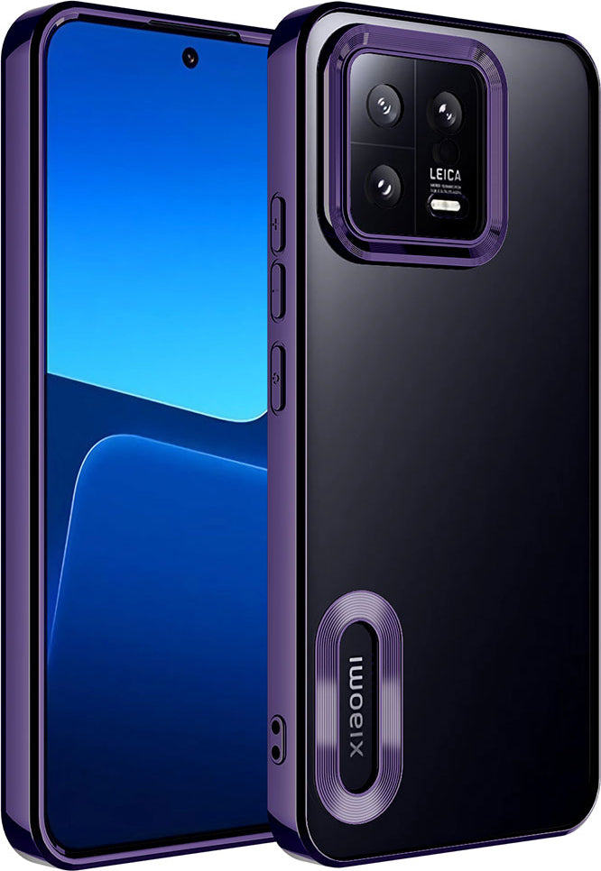 Xiaomi Mi 13 Kılıf Kamera Korumalı Logo Gösteren Mnc Omega Kapak-Derin Mor