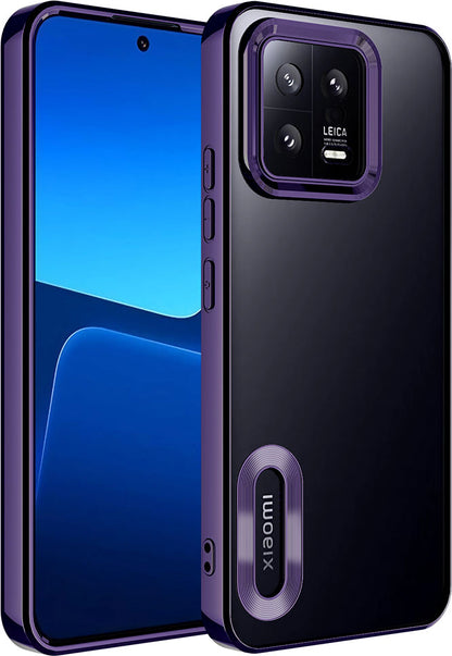 Xiaomi Mi 13 Kılıf Kamera Korumalı Logo Gösteren Mnc Omega Kapak-Derin Mor