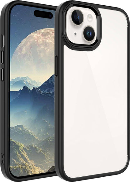 Apple iPhone 15 Plus Kılıf Mnc Krom Kapak-Siyah