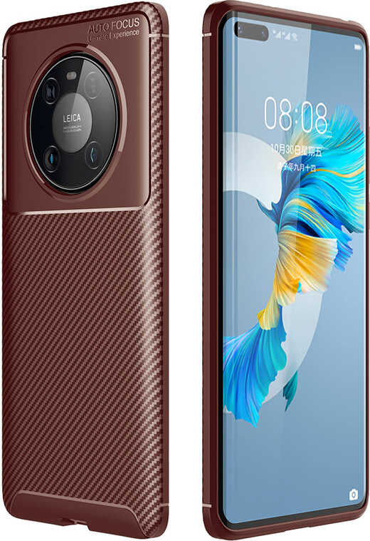 Huawei Mate 40 Pro Kılıf Mnc Negro Silikon Kapak-Kahverengi