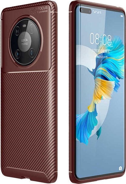 Huawei Mate 40 Pro Kılıf Mnc Negro Silikon Kapak-Kahverengi
