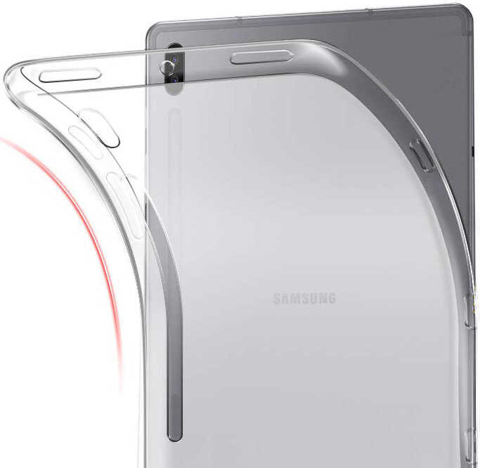 Galaxy Tab S7 T870 Kılıf  Uyumlu Mnc Tablet Süper Silikon Kapak-Renksiz