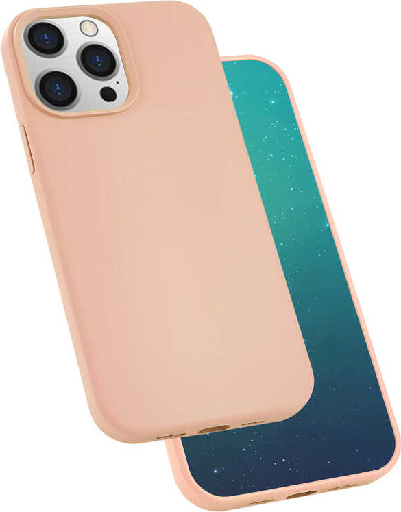 iPhone 13 Pro Max Kılıf Mnc Silk Silikon-Pembe