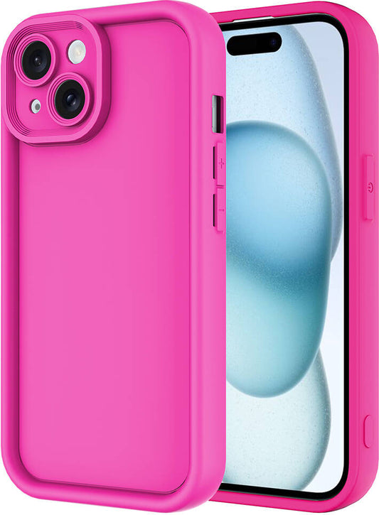 Apple iPhone 13 Kılıf Kamera Korumalı Mnc Ananas Kapak-Pembe Koyu