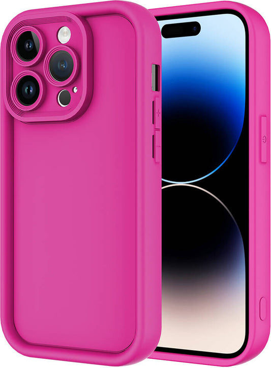 Apple iPhone 14 Pro Kılıf Kamera Korumalı Mnc Ananas Kapak-Pembe Koyu