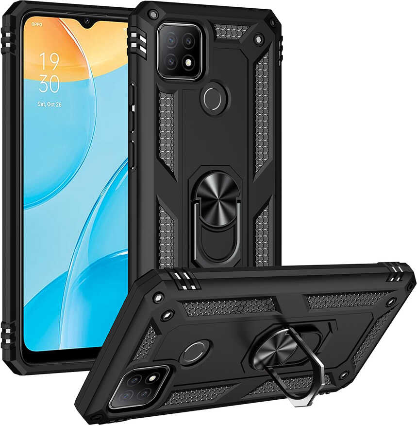 Oppo A15S Kılıf Mnc Vega Kapak-Siyah