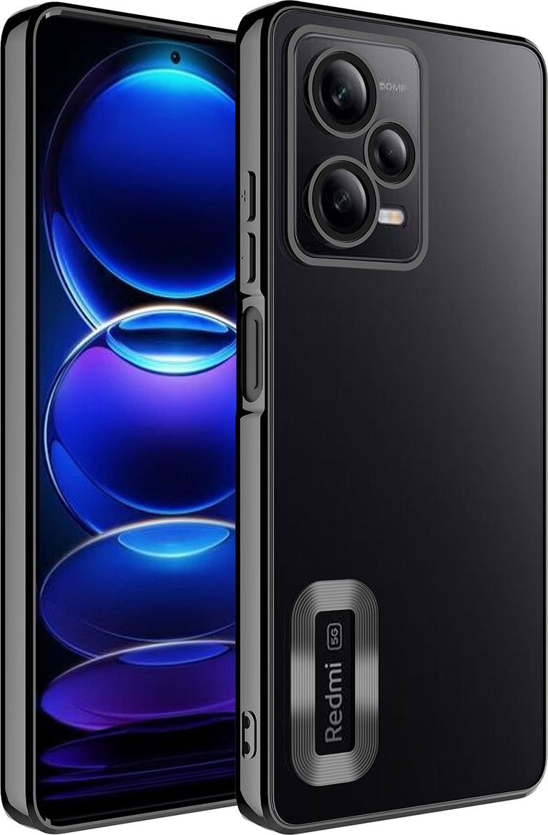 Xiaomi Redmi Note 12 Pro 5g Kılıf Kamera Korumalı Logo Gösteren Mnc Omega Kapak-Siyah
