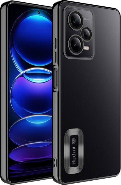 Xiaomi Redmi Note 12 Pro 5g Kılıf Kamera Korumalı Logo Gösteren Mnc Omega Kapak-Siyah