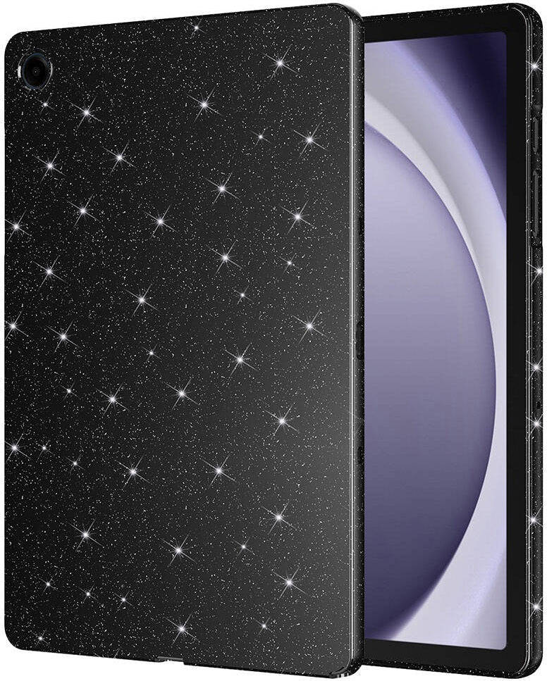 Galaxy Tab S8 Simli Parlak Görünümlü Uyumlu Mnc Tablet Koton Kılıf-Siyah