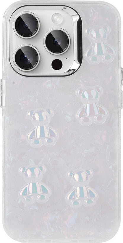 Apple iPhone 15 Pro Max Kılıf Kabartma Figürlü Parlak Mnc Eralli Silikon Kapak-Kalp