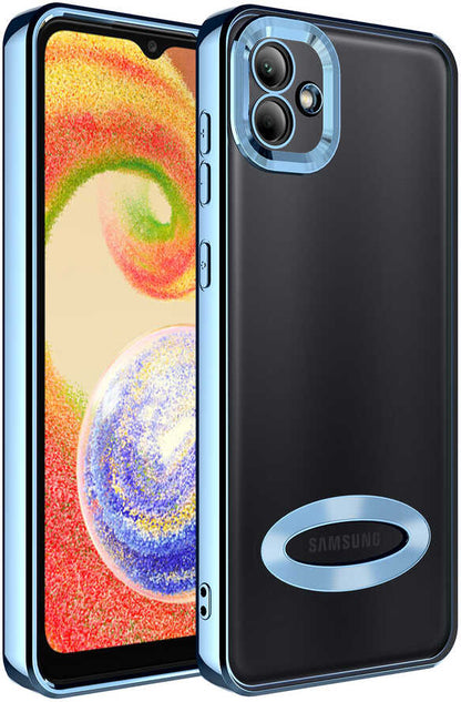 Galaxy A03 Kılıf Kamera Korumalı Logo Gösteren Mnc Omega Kapak-Sierra Mavi