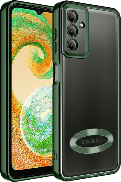 Galaxy A14 Kılıf Kamera Korumalı Logo Gösteren Mnc Omega Kapak-Koyu Yeşil