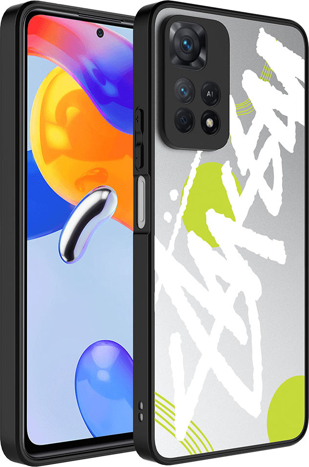 Xiaomi Redmi Note 11 Pro 5g Kılıf Aynalı Desenli Kamera Korumalı Parlak Mnc Mirror Kapak-Yazı