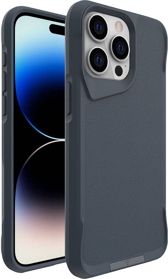 Apple iPhone 15 Pro Max Kılıf Mnc Airbag Kenarlı T-Max Mat Standlı Kapak-Gri