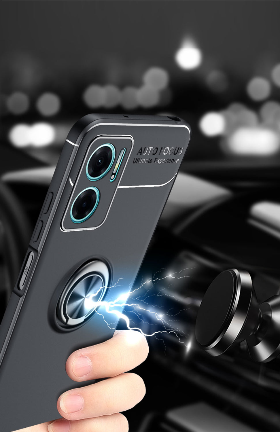 Xiaomi Redmi Note 11E Kılıf Mnc Ravel Silikon Kapak-Siyah